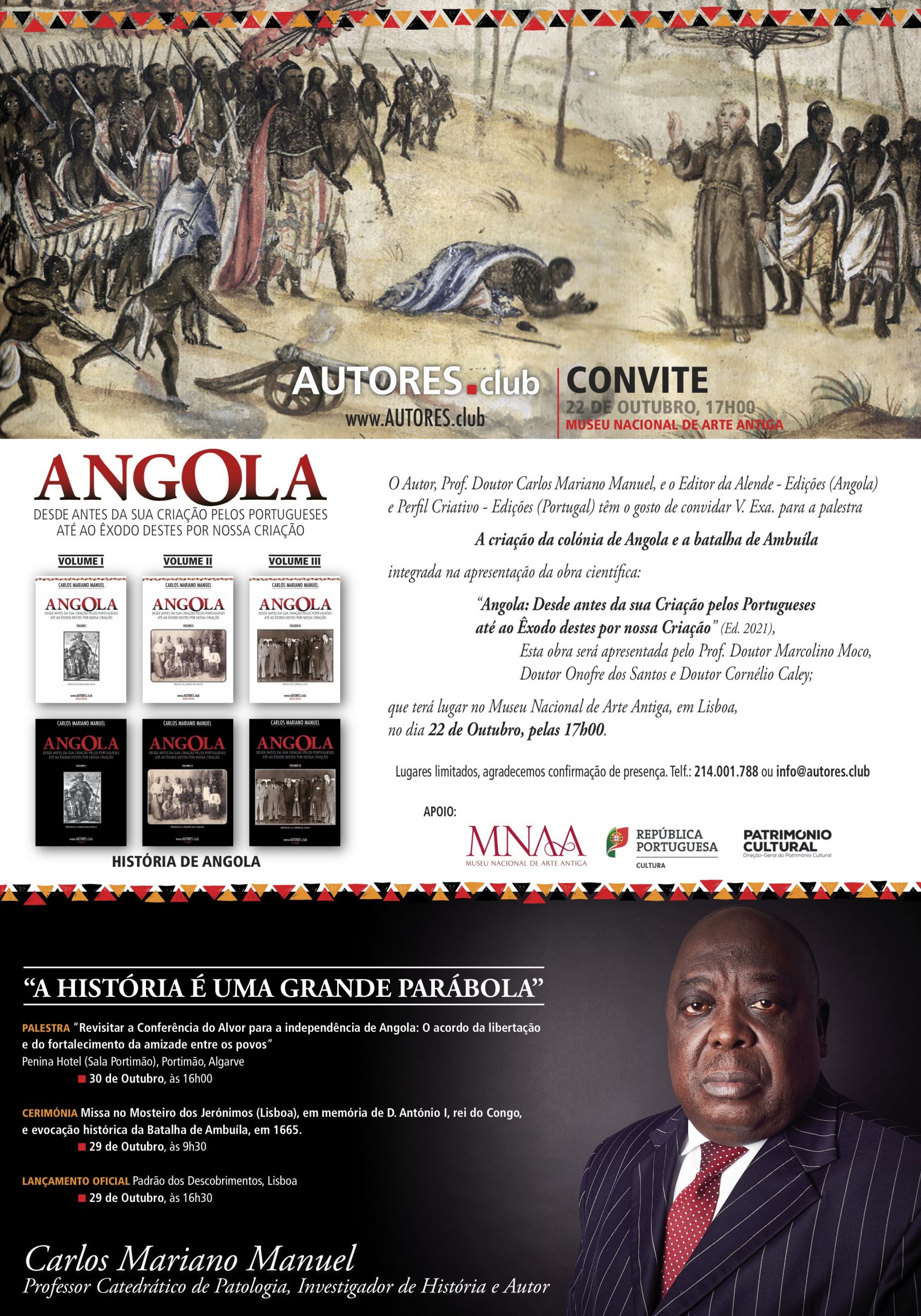 Palestra “A criação da Colónia de Angola e a batalha de Ambuíla” antecipada para as 17h00