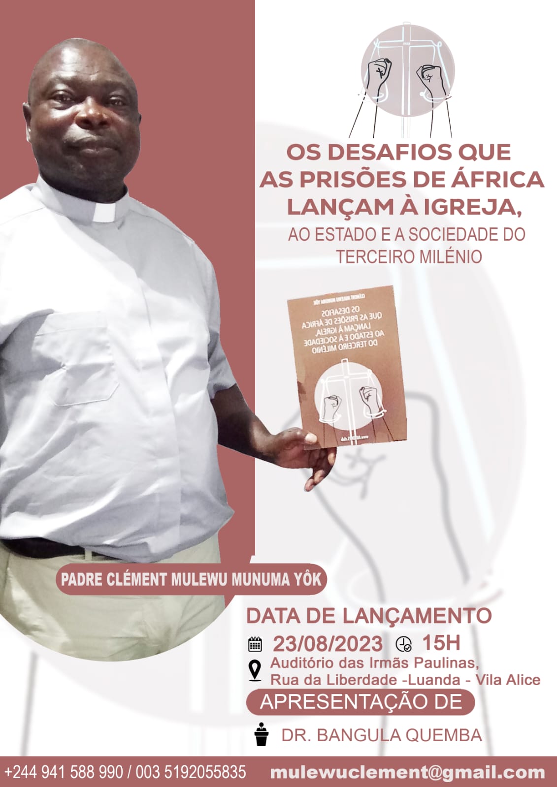 Padre Clément Mulewu Munuma Yôk lança obra em Luanda