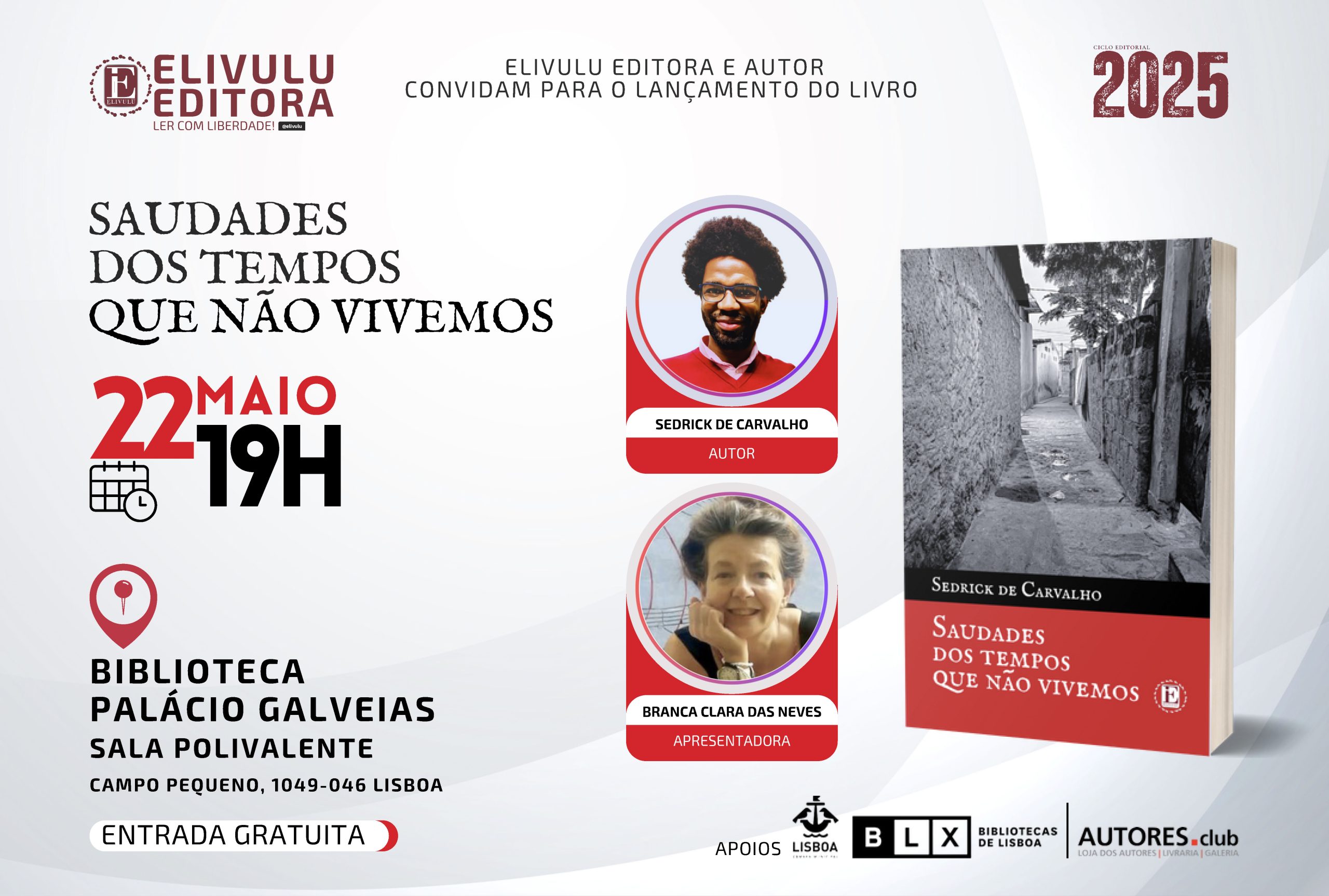 Elivulu lança “Saudades dos Tempos que Não Vivemos”, de Sedrick de Carvalho