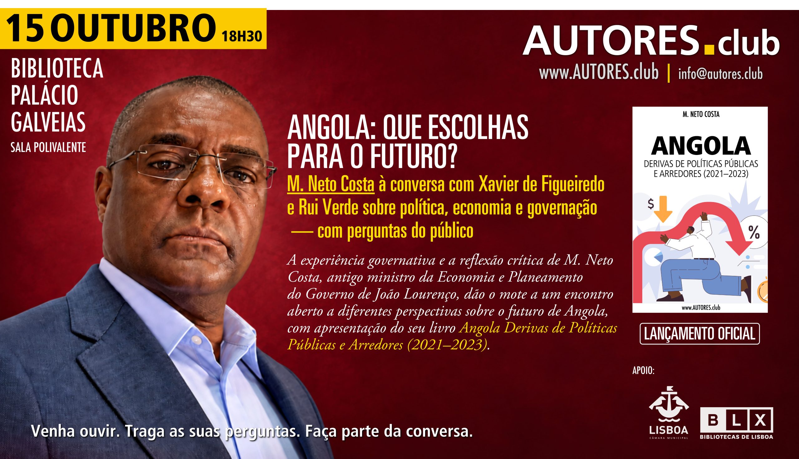 Angola: que escolhas para o futuro? M. Neto Costa à conversa em Lisboa